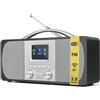 Merkloos Radio sveglia - Radio sveglia alimentata a corrente di rete - DAB+ e FM - Bluetooth - 20 preset - Doppia sveglia - Colore: nero