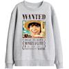 One Piece One Piece Luffy Wanted Poster Kids Sweatshirt, Athletic Heather Pullover Unisex - Bambini e Ragazzi (Pacco da 1)