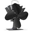 VOUNOT® Ventola Stufa Legna, Ventilatore per Camino a 4 Pale Alimentato a Caldo per Legna/Bruciatore di Tronchi/Stufa/Caminetto, Nero