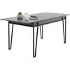 Dmora Tavolo Allungabile Terralba 80x170x76h cm Nero Antracite Allungabile 8 Posti, Meccanismo Estensione Allunga Centrale