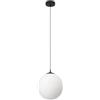 Eglo lampada a sospensione Rondo, illuminazione a sospensione per tavolo | da pranzo, luce da soffitto in metallo argento con sfera in vetro opalino bianco opaco, portalampada E27, Ø 30 cm