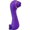 Generico Massaggiatore 2-in-1 in ABS, 10 livelli, ricarica USB, base fissa | Struttura in ABS con due zone di contatto e base di fissaggio per una posizione stabile.(Purple-Box)