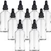 YIZHAO Trasparente Bottiglie Contagocce Vetro 100ml, con Pipette Contagocce Vetro,per Oli Essenziali, Aromaterapia, Laboratorio, Fragranze, Cosmetici, Viaggio - 9 Pcs