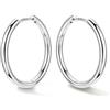 Bestyle Orecchini Cerchio Argento 925 Donna Oro/Argento Anallergici Leggeri | Piccoli Orecchini Cerchio Oro Placcato 14K alla Moda, Larghezza 8/10/12/14/16/18/20 mm, Regalo per Ragazze Donne Mamma