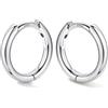 Bestyle Orecchini Cerchio Argento 925 Donna Oro/Argento Anallergici Leggeri | Piccoli Orecchini Cerchio Oro Placcato 14K alla Moda, Larghezza 8/10/12/14/16/18/20 mm, Regalo per Ragazze Donne Mamma
