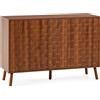HOMN LIVING Credenza Canadá 3 Ante Effetto Noce, 120 cm (Larghezza) 40 cm (profondità) 80 cm (Altezza)