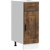 HKTMGDNG Mobile da cucina 30 x 46 x 81,5 cm, rovere affumicato, Porto | Armadietto sottile per cucina e dispensa con piedini regolabili, ampio cassetto e scomparto