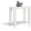 PAZZO DESIGN Tavolo Consolle Allungabile Virginia, Bianco Frassinato, Fino A 12 Posti, Cucina, Salvaspazio, Made in Italy, Da 45 A 300 Cm - id_1980