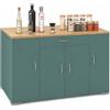 Hitsuki Mobile Cucina Mobile Contenitore Verde Stretto Piano 110×30×70cm | Mobile basso cucina armadio basso mobile portaoggetti con spazio chiuso per organizzare la cucina e sfruttare meglio spazio