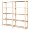 STOLMAK Scaffale In Legno 170 x 170 x 38 cm Con 5 Ripiani Scaffale Portaoggetti In Pino Naturale Per Garage Cantina Magazzino Soggiorno Bagno Portapiante Grande