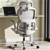 SIHOO B300 Pro Sedia Ergonómica Ufficio Supporto Lombare Adattivo, Bianco | Braccioli Ribaltabili e Girevoli 6D, Poggiatesta Largo 3D, Rete Traspirante, Inclinazione a 135°, Schienale Alto