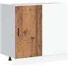 HKTMGDNG Mobile da cucina Porto, 86 x 46 cm, in legno anticato | Pratico armadietto per cucina e dispensa: molto spazio, piedini regolabili in altezza e superficie di facile manutenzione.