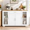GOKHOMX Mobile Base Cucina Credenza 110x30x70cm con Ante in Vetro | Madia Stretta 30cm, 2 Ante con Rilievo e Cassetto, Mobile Ingresso Rovere e Bianco per Salotto e Angolo Caff猫