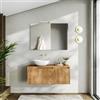 DEGHI Mobile bagno sospeso 100 cm rovere gold cannettato con top - Konai