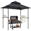 VEVOR Gazebo per Barbecue 243 x 150 cm, Gazebo per Barbecue da Esterno con Tetto a 2 Livelli, Copertura per Barbecue da Giardino in Acciaio Verniciato a Polvere, per Grigliate, Feste, Picnic
