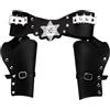 W WIDMANN MILANO Party Fashion - Cintura da cowboy deluxe, con 2 tasche e stella da sceriffo, Wild West, accessorio, carnevale