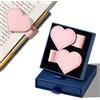 ZephyrHome 2 Pezzi Segnalibro Magnetico in Pelle con Portapenna,Segnalibri Magnetici Forma di Cuore con Scatola Regalo,Segnalibro Cuore Elastico per Libri,Accessori Lettura per Amanti dei Libri,Studenti e Donne