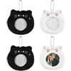 FINGERINSPIRE 4 Pz Portafoto in Peluche a Forma di Orso 95x102mm Borsa Porta Badge con Catena a Sfere Ciondolo Porta Biglietti da Visita in Peluche Bianco e Nero, Spille, Ventagli, Espositore per Foto
