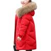 Generic Cappotti invernali per ragazze, giacche imbottite ispessite con colletto in pelliccia sintetica, parka, 10-14 anni, piumino trapuntato per bambini, cappotti scolastici, tute da neve per il freddo