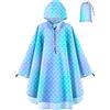 OlyPegic Poncho antipioggia per bambini con cappuccio, riutilizzabile, impermeabile, leggero, poncho per bambini e bambine, impermeabile