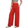 shownicer Pantaloni Lunghi Donna Lino Comodo Vita Alta Pantaloni a Palazzo Elegante Casual per Ufficio Regalo Spiaggia Elastic Pantaloni Gamba Larga Estivi con Tasche
