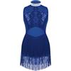 Mufeng Abito da Ballo Latino Americano con Nappa per Bambina e Ragazze Leotard con Paillettes Frange Vestiti da Ballerina Senza Manica Abito da Rumba Samba Salsa