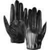 Wisebom Inverno Guanti Uomo PU Pelle, Touch Screen Guanti Invernali Termici in Pelle con Interno in Pile Corallo, Antivento Termico Mittens Guanti Uomo Faux Pelle, per Guida Ciclismo Moto
