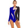 dPois Body Danza Classica Moderna per Donna Strass Leotard Manica Lunga Body da Ginnastica Ritmica Maglia da Ballo Latino Balletto Costumi di Danza Jazz Allenamento