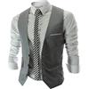 Oanviso Senza Maniche a Gilet da Uomo Tinta Unita Vest Classico Gilet da Abito Casual Monopetto Gilet Slim Fit Vest da Morbido Elegante con Scollo a V per Nozze Festa Attività Panciotto