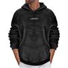 tacniseyw Felpa con cappuccio da uomo in pile spesso, calda, pelosa, comoda, in pile, per tutti i giorni, per autunno e inverno, termica, tinta unita, con tasche a marsupio