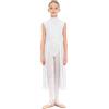 Kaerm Ragazze Vestito da Balletto Ballo Lirico Contemporaneo Senza Maniche Maxi Abito da Pattinaggio Artistico Body Danza Classica Ballerina Costume da Ballo Latino Tango