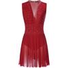 Oyolan Vestito da donna Pattinaggio Artistico Body Ginnastica Danza Strass senza maniche Vestito Danza Contemporanea S-XXL