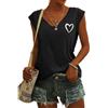 Onsoyours Maglietta da Donna Estiva Maglietta a Forma di Cuore Stampata Casual Grafica Manica Corta T-Shirt Top T-Shirt per Le Vacanze