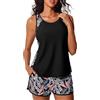 Generic Blouson Tankini Costumi da bagno da donna 2026 Costume da bagno a due pezzi con tasche sportive pantaloncini da bagno costumi da bagno per donne anziane