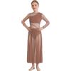 Freebily Abito da Balletto Ballo Lirico Contemporaneo Bambina Monospalla Vestito da Danza Classica Moderna Jazz Body Ginnastica Artistica con Gonna in Tulle Dancewear