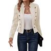 Minetom Blazer Donna Autunno Inverno Elegante Manica Lunga Tinta Unita Aperto Lavoro Affari Ufficio Giacca