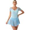 CHICTRY Body Danza Classica Donna Cotone Maniche Lunghe Leotard Balletto Dancewear Vestito da Balletto Body Ginnastica Artistica per Gara Vestito Ballerina Dancewear
