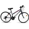 Tecnobike Shop Bicicletta Donna Denver MTB Bhoeme 26 18 Velocità, Mountain Bike con Telaio in Acciaio, Freni V-Brake, Cerchi in Alluminio, Copertoni Tassellati