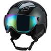 LeeQinersw Casco da Visiera Integrata Imbottito Casco Protettivo con Visiera Riflettente Regolabile per Escursioni Neve