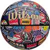 Wilson Pro Staff Team Classic Racchetta da Tennis, Adulti, Nero, L0 | In pelle composita Pure Feel con tecnologia Dual Depth, pallone da basket indoor con loghi vintage NBA