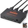 Rqkagf Splitter HDMI 4K 1 Ingresso 4 Uscite, Splitter HDMI 1 Ingresso 4 Uscite con Duplicazione dello schermo, Supporto HDCP, Deep Color e Audio HD per TV Box, Blu-Ray, DVD, Computer, Proiettore e HDTV