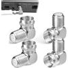 KIMHOME Set da 4 connettori angolari a 90° di tipo F, placcati in oro, per cavi coassiali e satellitari