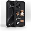 BOKYAS Cover Airbag per Honor 200 Lite 5G | Custodia in silicone TPU morbido con Orsetto Teddy, design Cartoon, antiurto e antiscivolo, Protezione Obiettivo, Nero