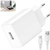 Zunveglow Caricabatterie da 5 V 1 A, caricatore USB, presa USB C con cavo di ricarica rapida da 2 m, 2 A, compatibile con iPhone/Samsung/Xiaomi/lettore eBook/auricolari/giocattolo/lampada da tavolo/teléfonos