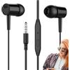 Generic Auricolari con cavo da 3,5 mm - Cuffie intrauricolari angolate con bassi | Design ergonomico obliquo in-ear e controllo del volume, cavo TPE da 3.77ft / 1,15 m, spina diritta universale da 3,5 mm