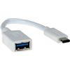 Techgear® - Cavo adattatore OTG USB 3.1 tipo C - on the go USB tipo C a USB femmina adattatore host [bianco]