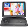 YOOHOO 19,6 pollici, lettore DVD portatile con schermo Full HD 17,1 pollici, ingresso HDMI, Bluetooth bidirezionale, batteria 5000 mAh, multizona, USB/TF, AV In/Out, DVD/CD/MP4/MKV, 1080p, auto e casa