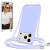 Jrkvniv Cover per iPhone 18 Pro Max/17 Pro Max con Cordino, Viola | Morbido TPU Silicone Case con Laccio Tracolla, Regolabile e Rimovibile, Antiurto AntiGraffio Case