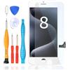 LL TRADER Schermo per iPhone 8 LCD 4,7'' e Kit di Riparazione (Bianco) A | Display FHD con 3D Touch e Digitalizzatore, Dotato di Nastro Adesivo Impermeabile e Pellicola Protettiva