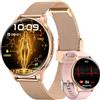 AIMIUVEI Smartwatch Donna Salute, ECG/HRV/BMI, Pressione Sanguigna, Oro | Orologio Piccolo con 1,32 AMOLED, Frequenza Cardiaca, SpO2, Sonno, Fisiologia Feminile, Micro-Check, 130+ Sport, Android iOS